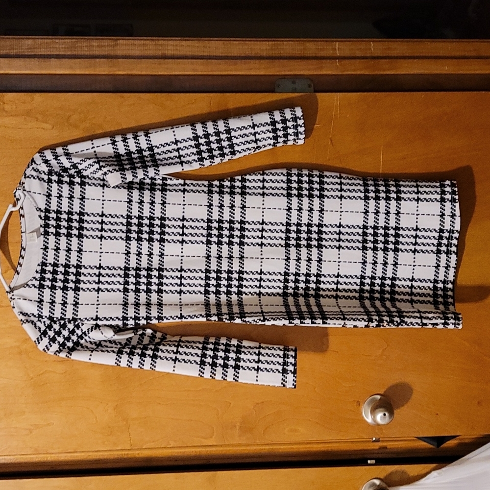 Long sleeve plaid dress